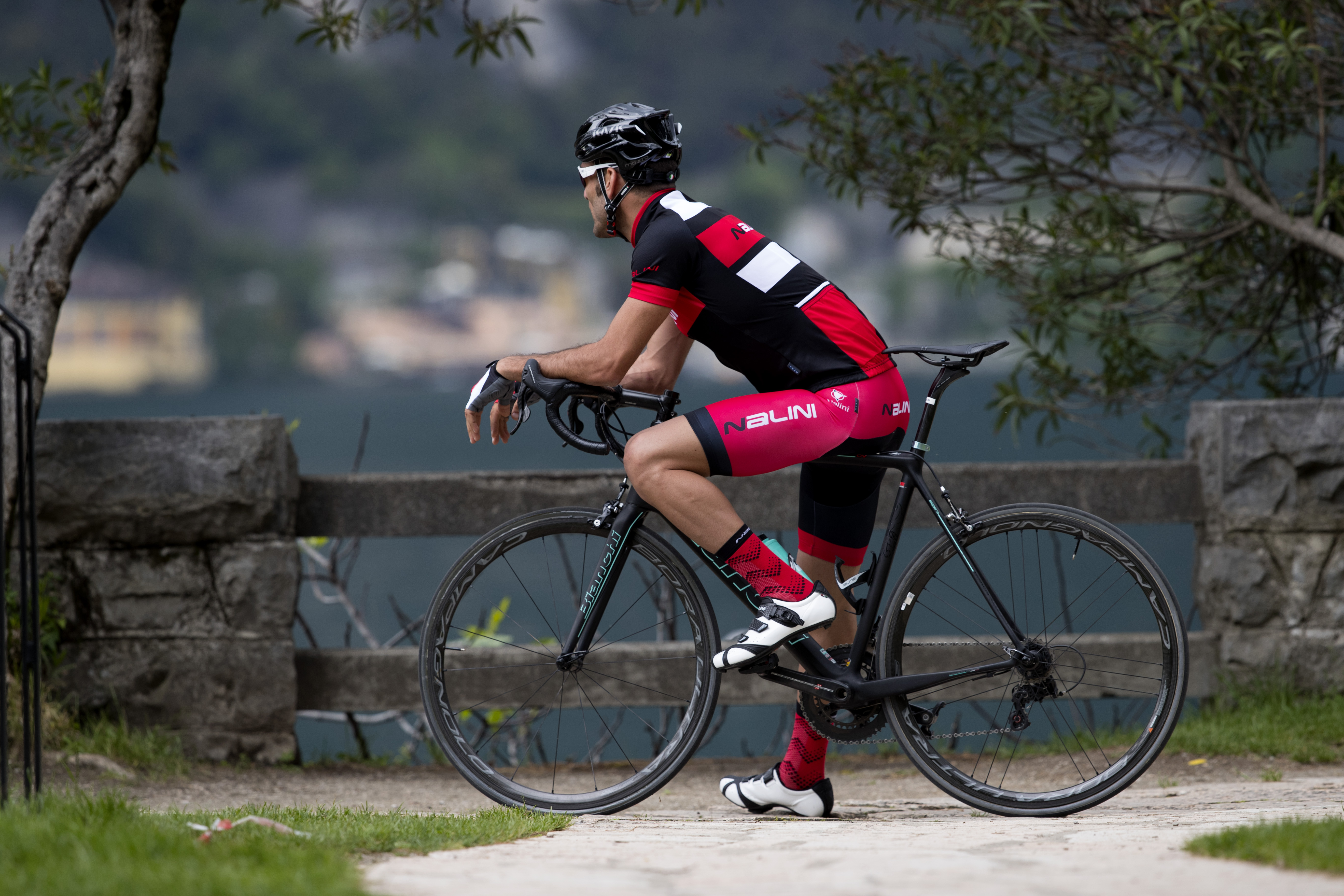 Nalini Cuissard à Bretelles Court Cycliste Homme - New Color - noir/rouge  4100